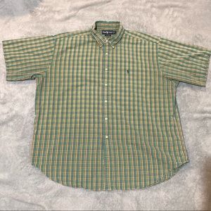 Ralph Lauren Button Up Shirt Mens Large Blaire Red Plaid Short Sleeve